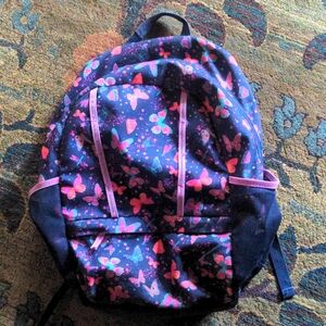 Lands End Navy Butterfly Bookbag and Lunchbag